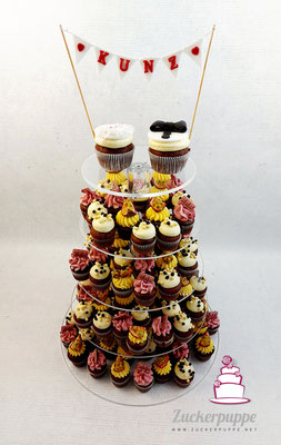 Cupcake Torte zur Hochzeit von Natascha und Matthias