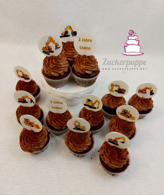 Bagger Cupcakes zum 2. Geburtstag von Leano