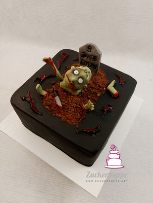 Gruselige Zombietorte zum 9. Geburtstag von Dylan