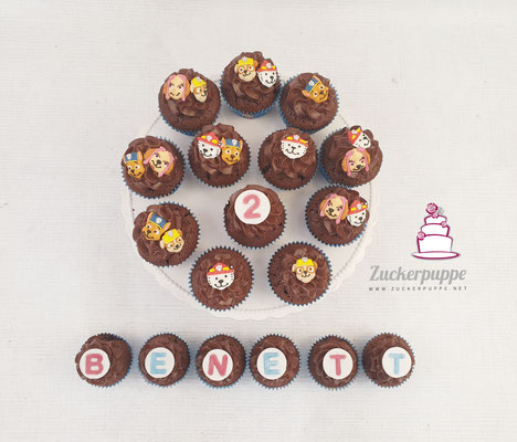 PawPatrol-Cupcakes für die Kiat zum 2. Geburtstag von Benett