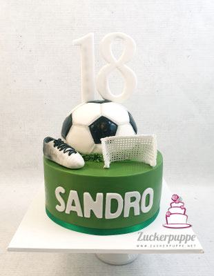 Fussballtorte zum 18.Geburtstag von Sandro