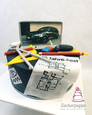 Zum 20. Geburtstag von Jost sein heiliger Audi und die bestandene Lehrabschlussprüfung zum Hochbauzeichner