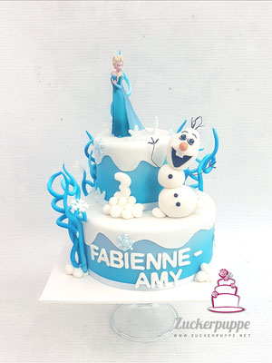 Frozen - Torte zum 3. Geburtstag von Fabienne - Amy