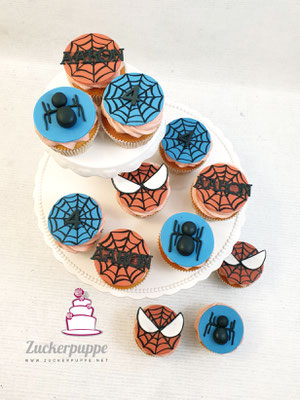 Spidermancupcakes zum 4. Geburtstag von Aaron