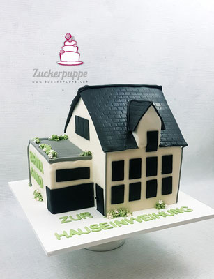 Zur Hauseinweihung von Dani, Andrea, Sarina und Nino ihr neues Zuhause als Torte