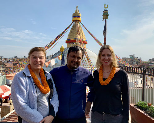 Mit Bhagwan in Boudhanath