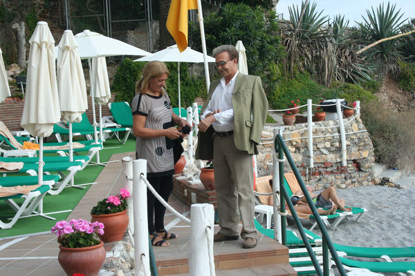 Gabriela Marinelli con Bernardo Pozuelo, Alcalde de Nerja