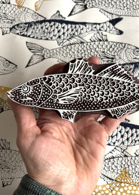 Fisch Holzstempel, Tagedruckkurs Wädenswil