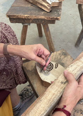 Wood carving Blockprint Workshop Delhi & Shivpuri Rishikesh
