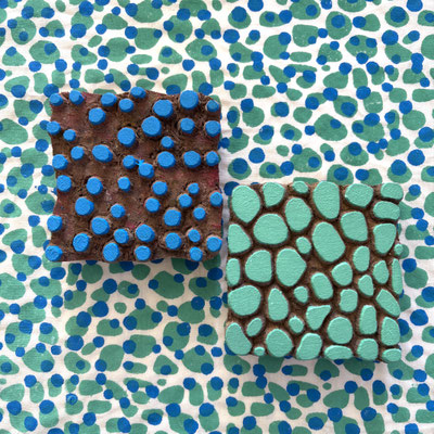  Punkt Blockprint-Stempel für Stoffdruck, Upcycling und kreatives Gestalten.