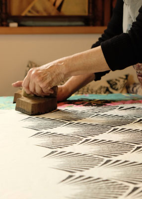 Handbedruckte Tischtücher mit indischen Holzdruck Stempel