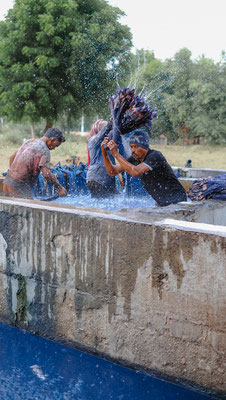 Mud resist Indigo Blockprint Workshop Bagru. Rajasthan Gruppen Rundreise mit Blockprint Workshop in Bagru