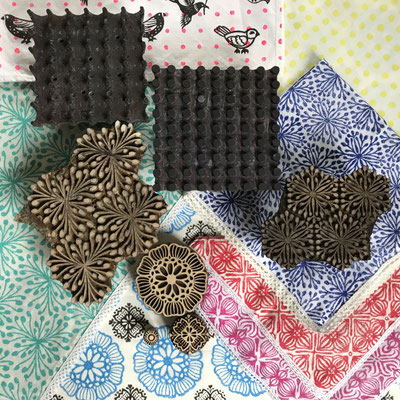 Textildruck Wädenswil Schweiz, handebdruckte Accessoires mit indischen Holzstempel - Block Print