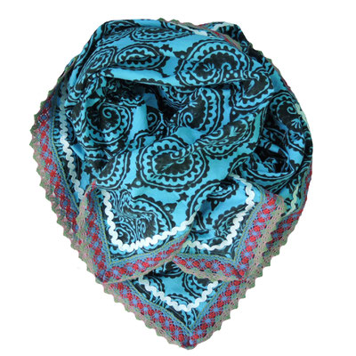 Block Print Damen Halstuch, handbedruckt in Indien