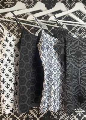 Handbedruckte Socken mit indischen Holzstempel, Blockprint Kurs