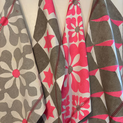 Blockprint Küchentücher upcycling Technik