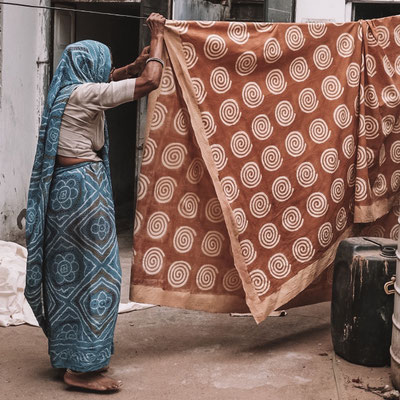 Block Print Workshop Indien, Foto aus Bagru Indien