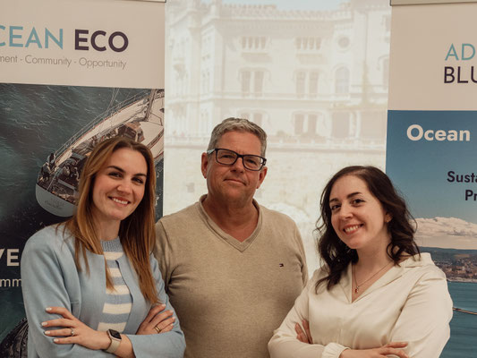 L-R:Upper Adriatic Course Manager Giulia Casalena IOI Ocean Academy - Upper Adriatic Giulia Casalena,Course Manager, Arndt Bubenzer, Course Director,Ocean ECO MarketingMarketing