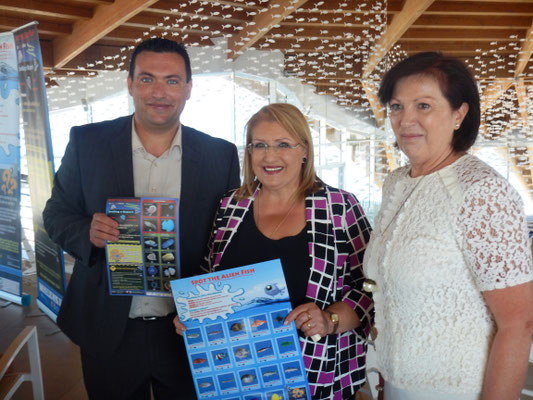 IOI MALTA: Director Alan Deidun, H.E the President of Malta, and Representative from Malta Tourism Authority at the Malta National Aquarium