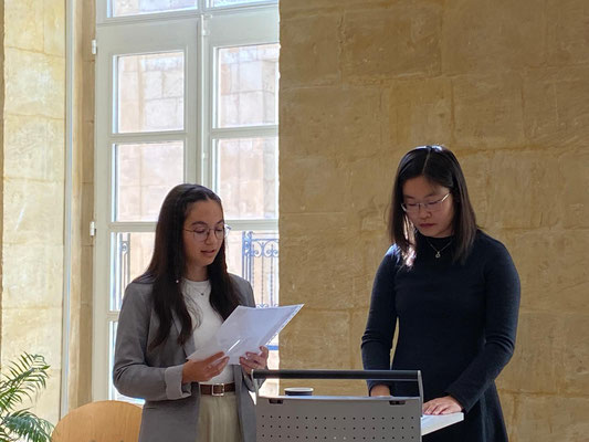 L-R: Class of 2024 Representatives, Aybuke Uysal and Jingping Wang