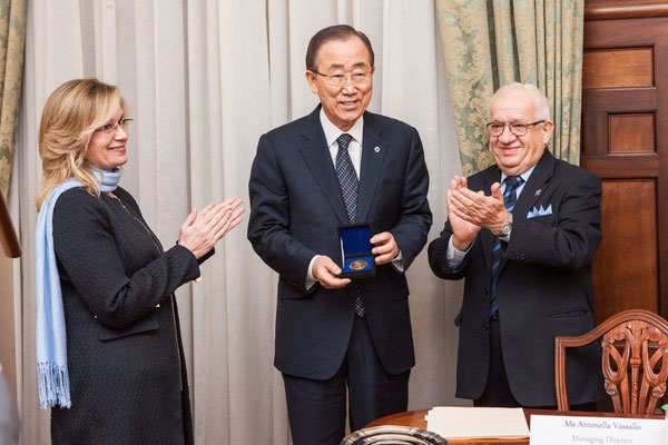 EMB Medal award to H E Ban Ki-Moon, United Nations Secretary General