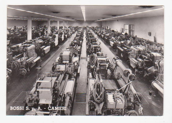 Cartolina Fotografica Telai interno fabbrica