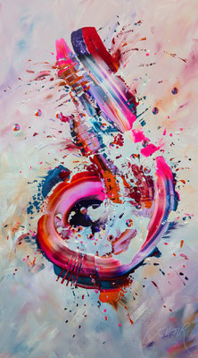 "Music in the air" 85 x 155 x 4 cm
