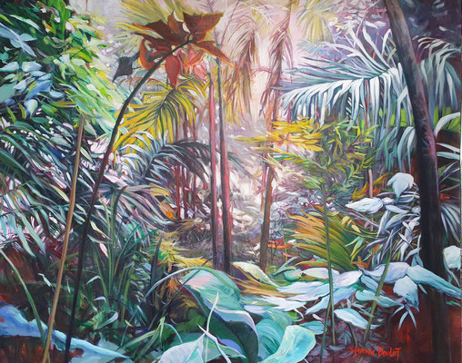 "Jardin exotique" - 100 x 81 cm - Acrylique sur toile