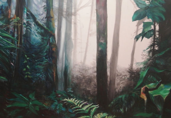 "La forêt profonde" - 116 x 81 cm - Acrylique sur toile