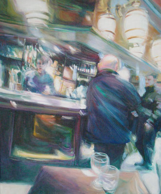 "L'homme du bar"- 55 x 46 cm - Acrylique sur toile