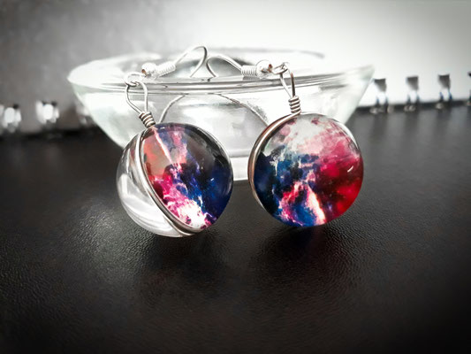 Pastel Goth Galaxy Orb Earrings