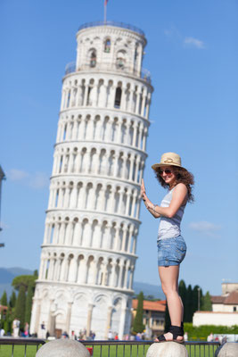 Young Girl with Leaning Tower of Pisa - Copyright William Perugini