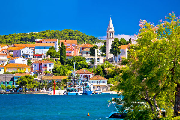 Kali harbor and waterfront summer view, Island of Ugljan, Croatia - Copyright xbrchx