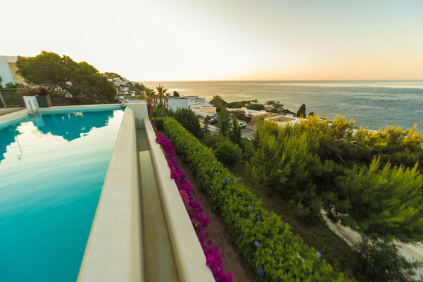 Ibiza - European Best Destinations - Beachfront hotel in Ibiza Copyright Arts Illustrated Studios