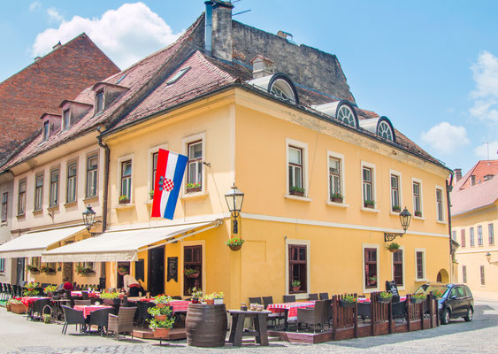 Street corner on historic Upper Zagreb, capital of Croatia - Copyright iascic