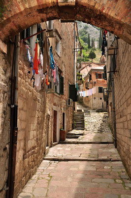 Backstreet in Kotor, Montenegro - Copyright Robert Jakatics