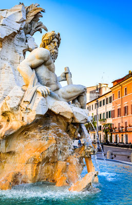 Fountain of the Four Rivers (Fontana dei Quattro Fiumi); Piazza Navona, Rome, Italy - Copyright Emi Cristea