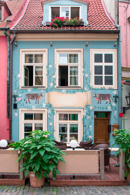 Old Cafeteria building exterior in Riga, Latvia Copyright Teemu Tretjakov