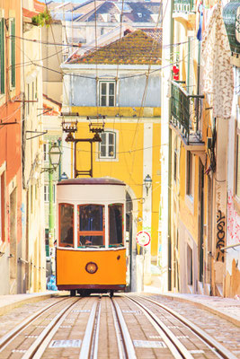 Lisbon's Gloria funicular classified in Bairro Alto in Lisbon, Portugal Copyright Marcin Krzyzak