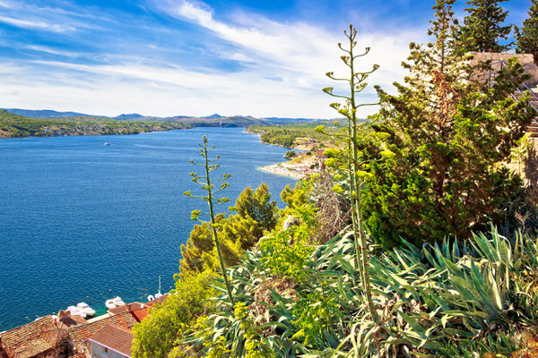 Sibenik bay nature aerial view, Dalmatia, Croatia by xbrchx