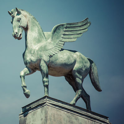 statue of pegasus on the roof of opera in poznan poland Copyright Curioso