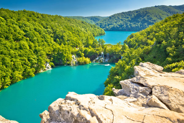 Turquoise water of Plitvice lakes national park in Croatia by xbrchx 