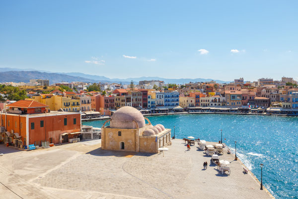 Crete - European Best Destinations - Chania Harbour in Crete Copyright Dziewul