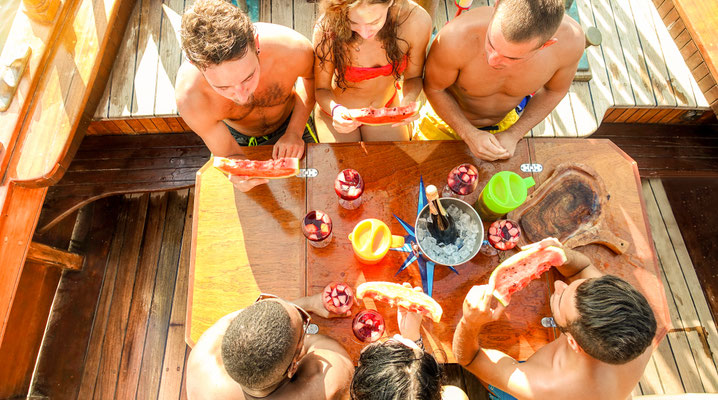 Ibiza - European Best Destinations - Friends on a boat in Ibiza - Copyright DisobeyArt