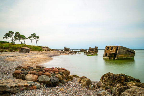 Landscape of abandoned old ussr Northern fortress in Liepaja, Lativa Copyright dinozzaver