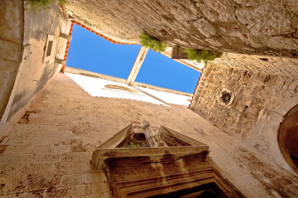 Old stone narrow street in Sibenik, Dalmatia, Croatia by xbrchx