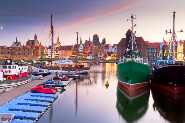 Harbor at Motlawa river with old town of Gdansk in Poland - Patryk Kosmider