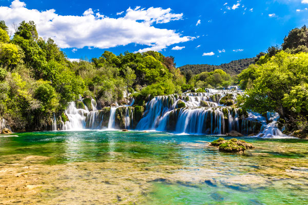 Beautiful Skradinski Buk Waterfall In Krka National Park - Dalmatia Croatia by ZM_Photo