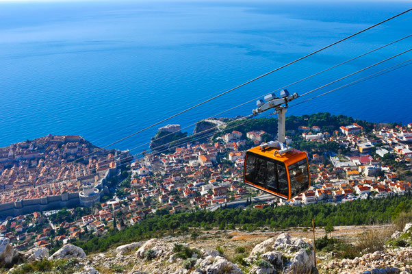 Cable Car moving down to Dubrovnik - Copyright Donatas Dabravolskas
