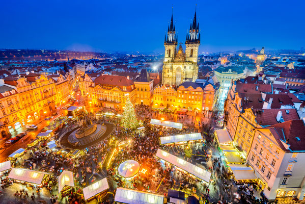 Christmas Market in Stare Mesto old square, Prague, Czech Republic - By cge2010